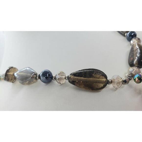 Vintage Beaded Tassel Necklace Glass Beads Multi Strand Boho Statement long - Picture 3 of 9